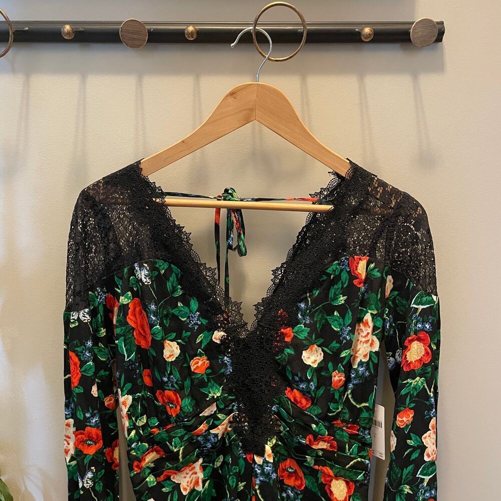 Anthropologie Floral Lace Mini Dress | Boho Romantic, 6, Flare Wedding, NWT $160 - Picture 6 of 10